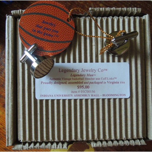 Hoosiers Indiana Assembly Hall bleacher seat cufflinks gift - Picture 5 of 7